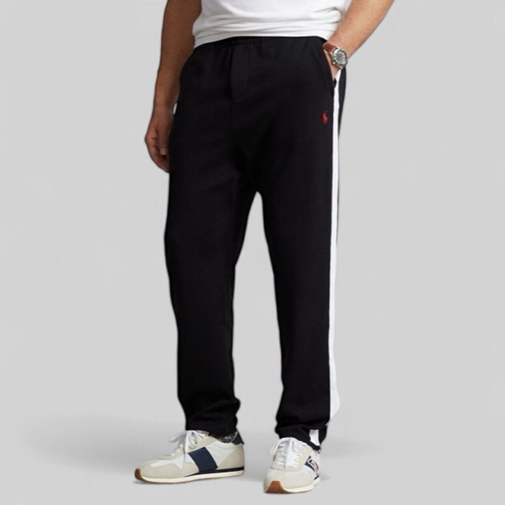 Polo Ralph Lauren Track Jogger Pants Mens Black Interlock Tapered Size XXL